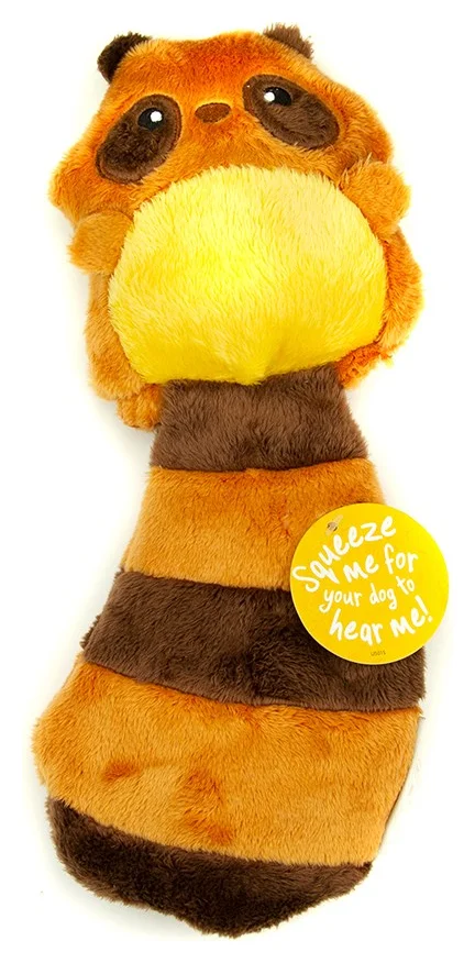 Dog Toy Raccoon With Ultrasonic Squeaker Champagne (Great & Small)