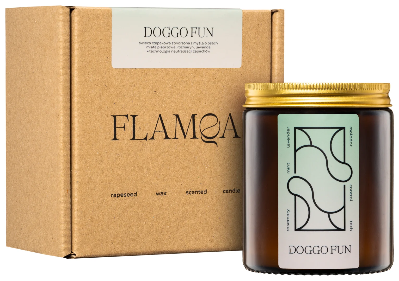 Dog-friendly scented candle Doggo Fun (Flamqa) 180ml