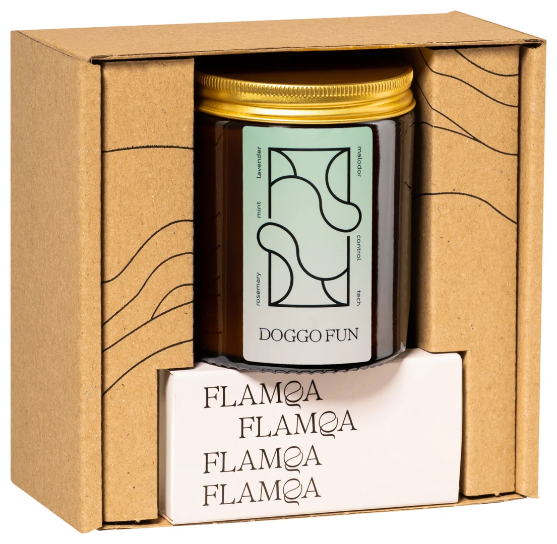 Dog-friendly scented candle Doggo Fun (Flamqa) 180ml